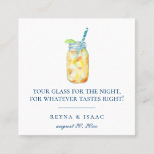 Färg vattenfärg Illustrated Drink Burk Fyrkantigt Visitkort