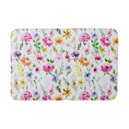 Färg vattenfärg Pastellblommor Bath Mat Badrumsmatta