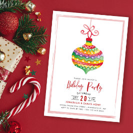 Färg vattenfärgad Julfest för ornament Inbjudningar