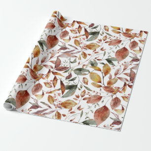 Färg vattenfärgsfärgen Fall Höstkolsblomma Löv Presentpapper