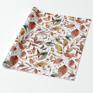 Färg vattenfärgsfärgen Fall Höstkolsblomma Löv Presentpapper