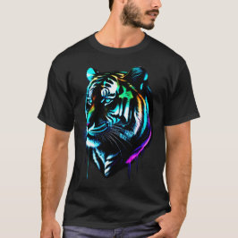 Färg vattenfärgsglödttigerkolv t shirt