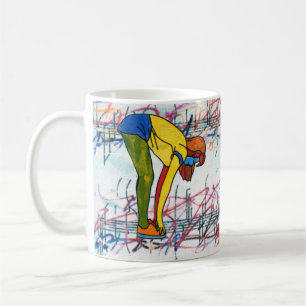 Färg vattenfärgsträningsflicka lakan kaffemugg