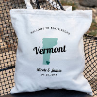 Färg Vermont Karta Bröllop Välkomstpåse,