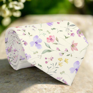 Färg Vild blomma på ljusa Gultens bakgrund Slips