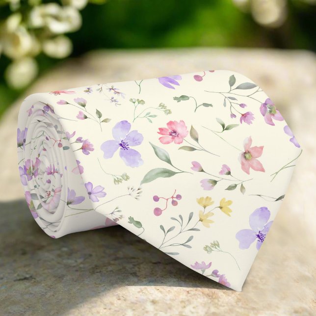 Färg Vild blomma på ljusa Gultens bakgrund Slips (Skapare uppladdad)