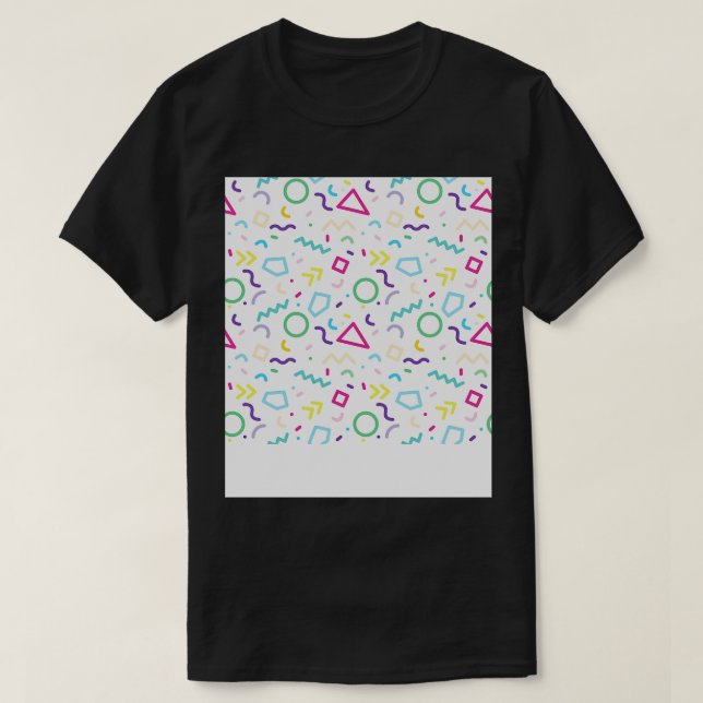 Färg Vintage Memphis Mönster T Shirt (Design framsida)
