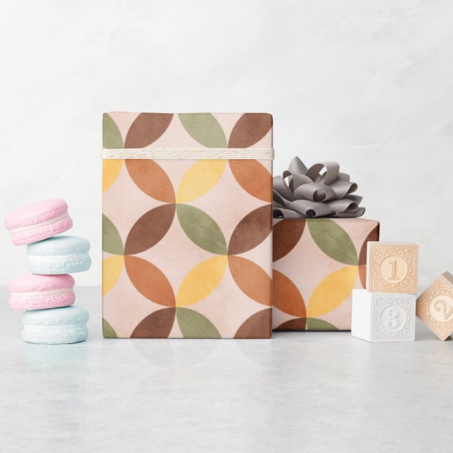 Färg Vintage Retro Mid Century Modern Presentpapper (Baby Shower)