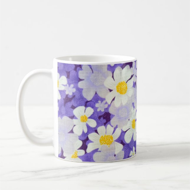 Färg Vintage: Sömlös blomma Mönster Kaffemugg (Vänster)