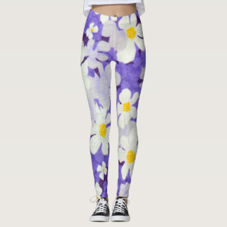 Färg Vintage: Sömlös blomma Mönster Leggings
