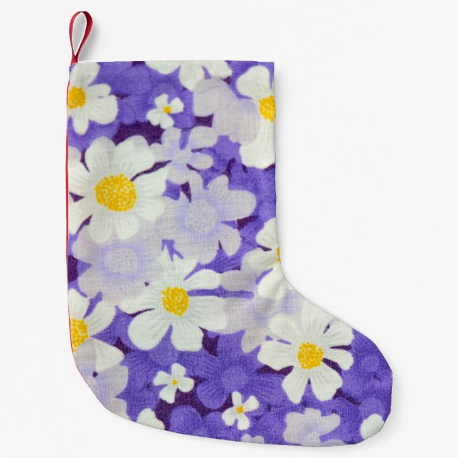 Färg Vintage: Sömlös blomma Mönster Liten Julstrumpa (Framsidan)