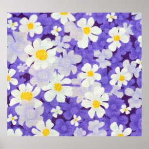 Färg Vintage: Sömlös blomma Mönster Poster