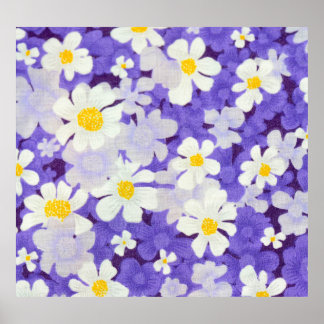 Färg Vintage: Sömlös blomma Mönster Poster