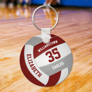 färg volleyball-laget för maron grått-pojkar nyckelring