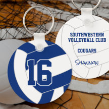 färg volleyball-spelare, blåvita lag