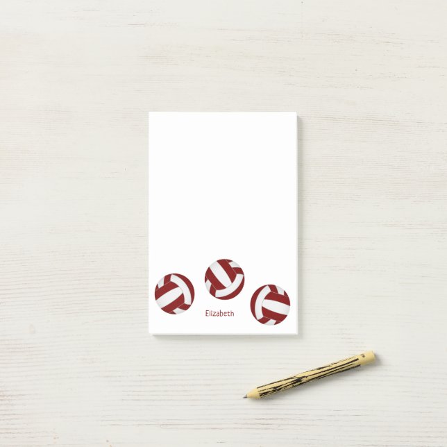 färg volleybollar med namn-spelare post-it block (På skrivbordet)