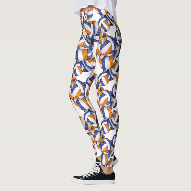 färg volleybollar mönster, blått orange leggings (Vänster)