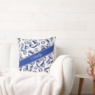 färg volleybollar netto, blått grått-giftigt team kudde