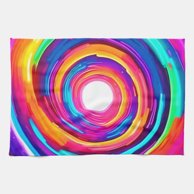 Färg Vortex: Dynamisk design Kökshandduk (Horisontell)