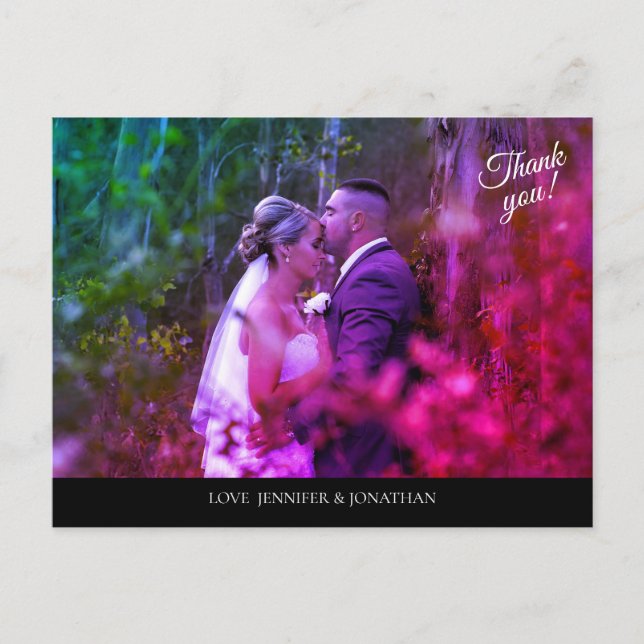 Färg-vykort för foto och svart Tack Vykort (Framsida)