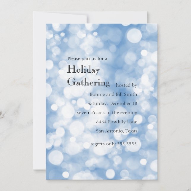 Färg w/Sparkly Bokeh Ljus Julfest Inbjudningar (Framsida)