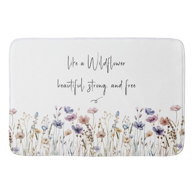 Färg Watercolor Wildblomma Badrumsmatta (Framsidan)