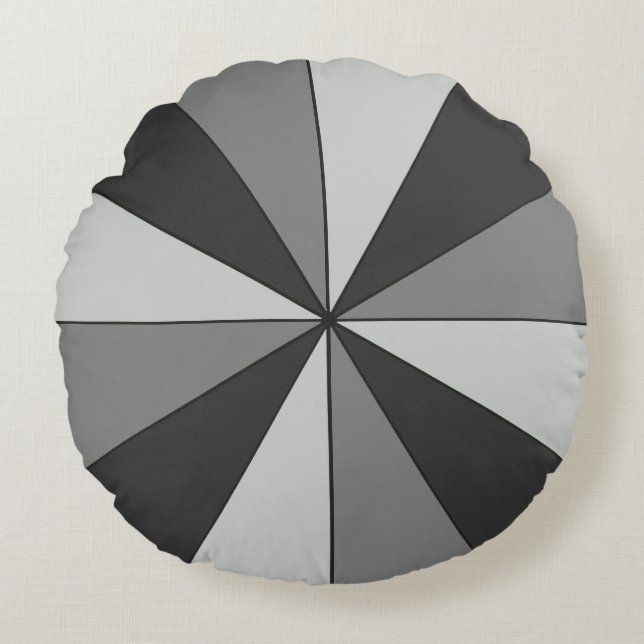 Färg Wheel Black Rund Kudde (Framsidan)