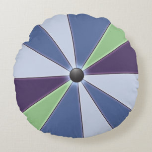 Färg Wheel Blue Rund Kudde