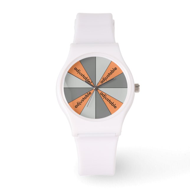 Färg Wheel Grått med Anpassningsbar Färg Armbandsur (Framsida)