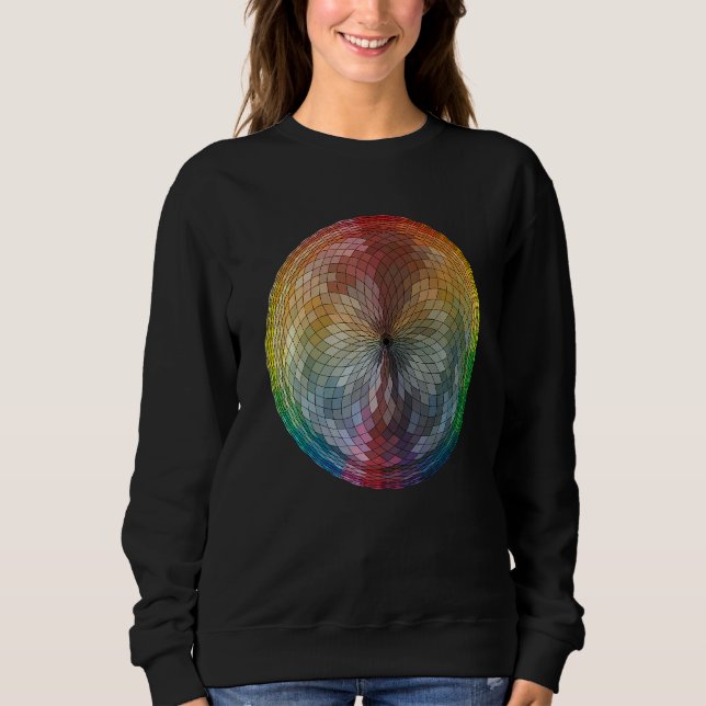 Färg Wheel Hand plockade Digital regnbåge T Shirt (Framsida)