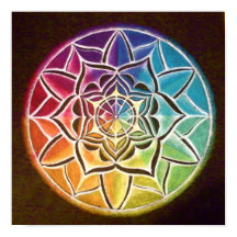 Färg Wheel Mandala Poster
