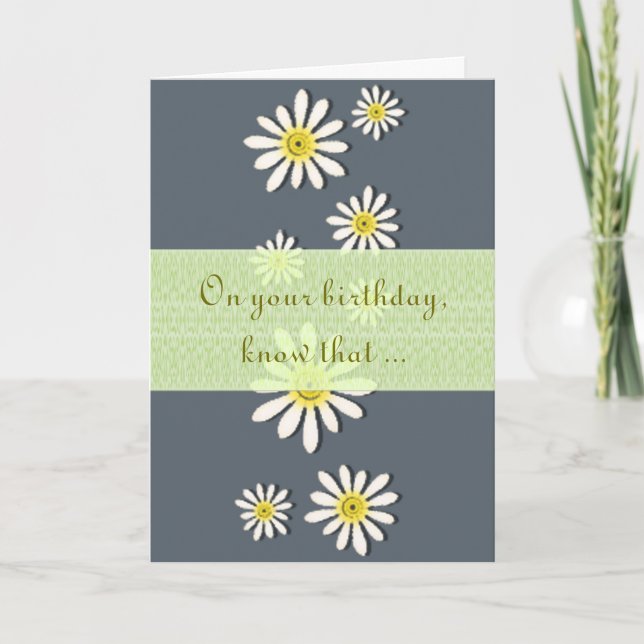 Färg/Whimsical Wildblommes Daisy Sprinkles för U-p Kort (Framsida)