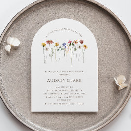 Färg Wildblomma på vägen | Arch Baby Shower Inbjudningar