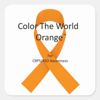 Färg World Orange™ for CRPS/RSD Awareness Sti Fyrkantigt Klistermärke