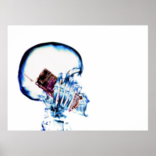 Färg X-Ray Vision Skeleton Skullcell Mobil Poster