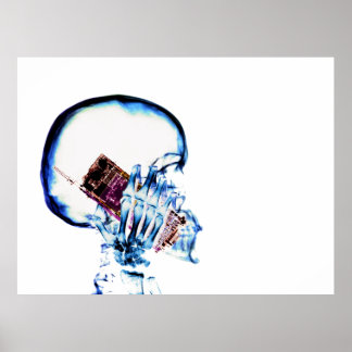 Färg X-Ray Vision Skeleton Skullcell Mobil Poster