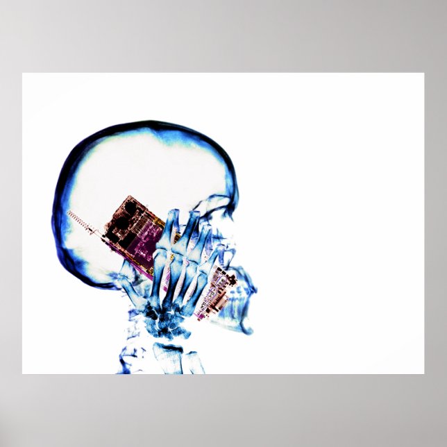 Färg X-Ray Vision Skeleton Skullcell Mobil Poster (Framsidan)