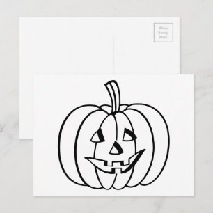 Färg-Your-Own Halloween Jack-O-Lantern Pumpkin Vykort