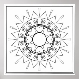 Färg Yourself Mandala Poster