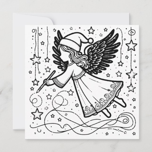 Färga Art julgel Julkort (Framsida)