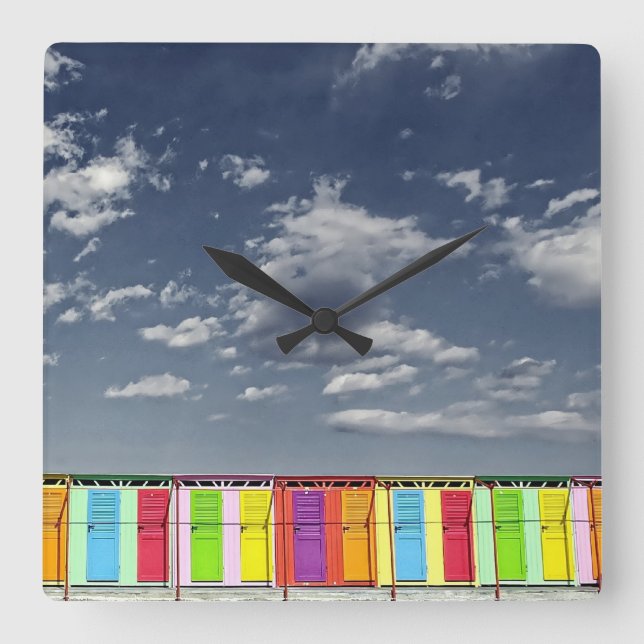 Färga badhönor fyrkantig klocka (Framsida)