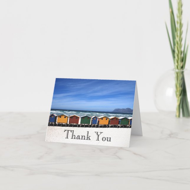 Färga Beach Huts efter Sea Tack-kortet Tack Kort (Framsida)