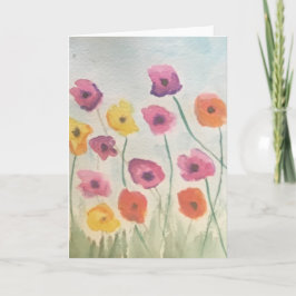 Färga Blommar - hälsningskort 3 Kort