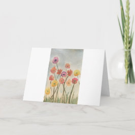 Färga Blommar - hälsningskort 3 Kort