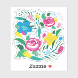 Färga blommor. klistermärken