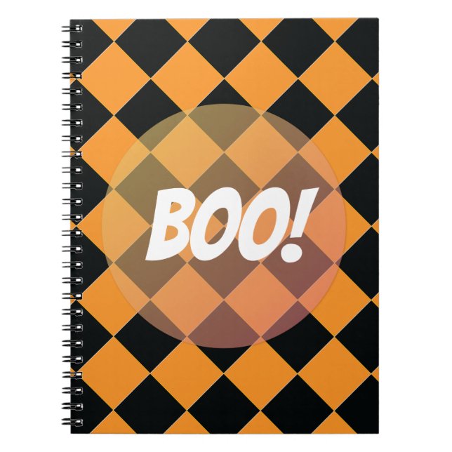 Färga Checkers - All Hallow' Kväll Anteckningsbok (Framsidan)