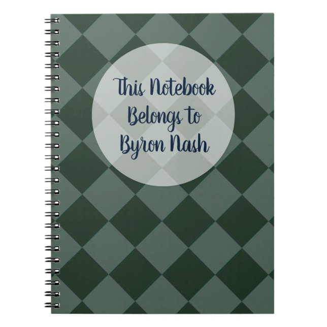 Färga Checkers - Grönt av skog Anteckningsbok (Framsidan)