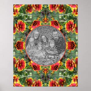 Färga Daisy Blommor Ram Skapar ditt eget foto Poster