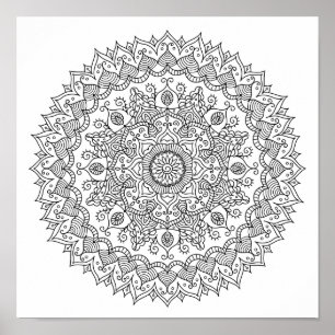 Färga Daisyn Mandala Poster