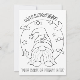 Färga din egen Halloween-gnome med måne Julkort